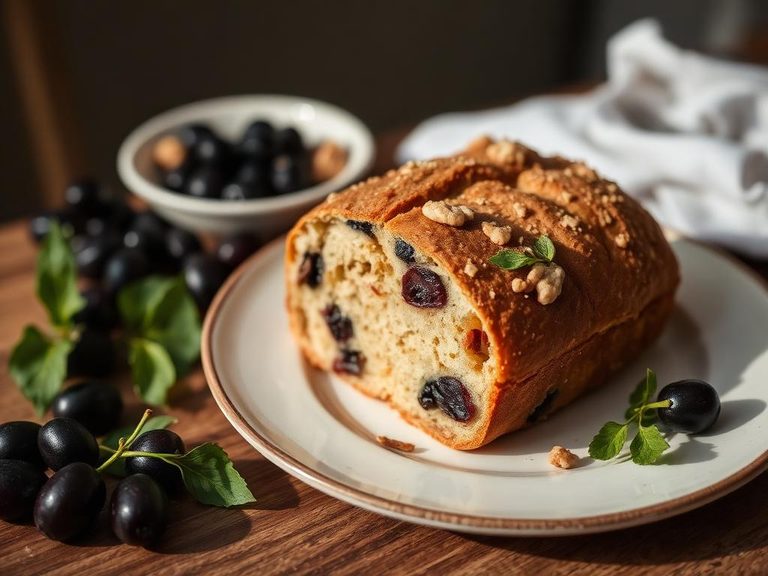 Prune and walnut bread