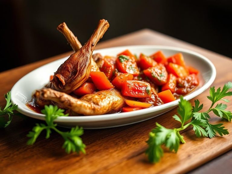 Puerto Rican Rabbit with Tomato and Peppers