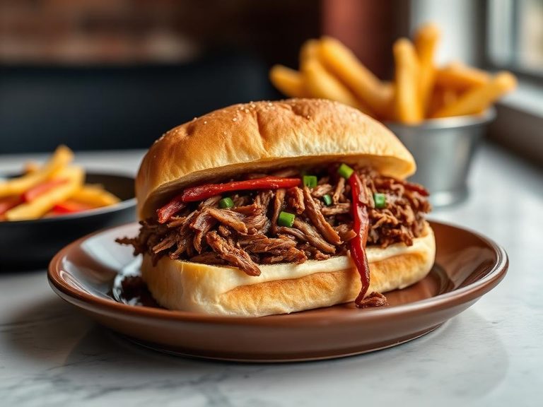 Pulled beef sandwich