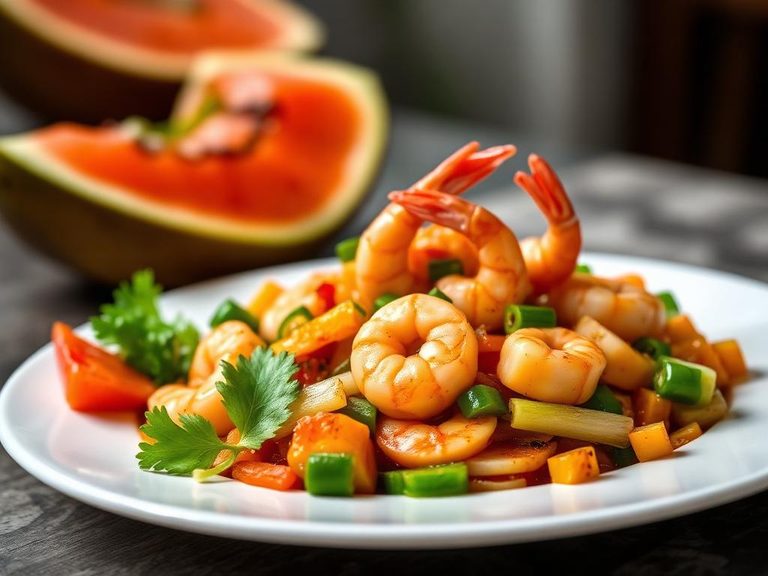 Pummelo and Shrimp Stir-fry