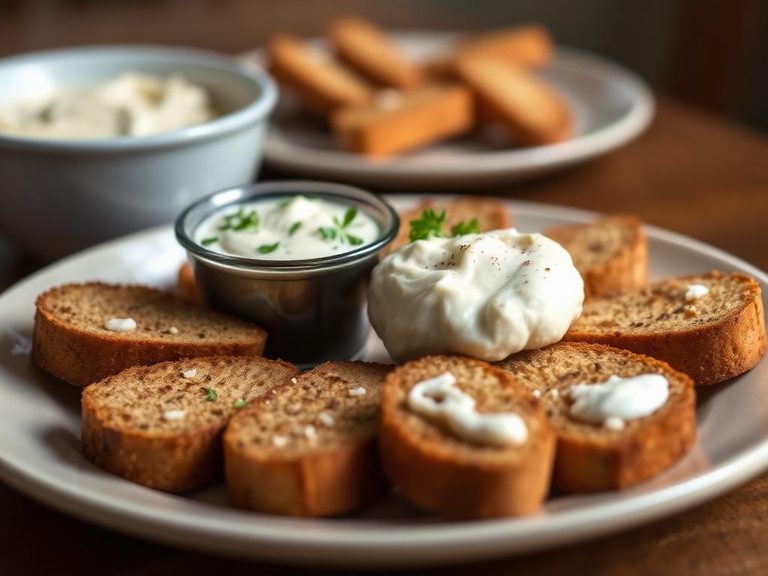 Pumpernickel Toast Points with Dip