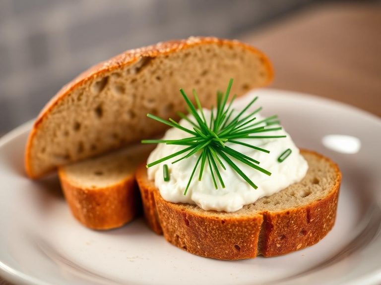 Pumpernickel with Cream Cheese and Chives