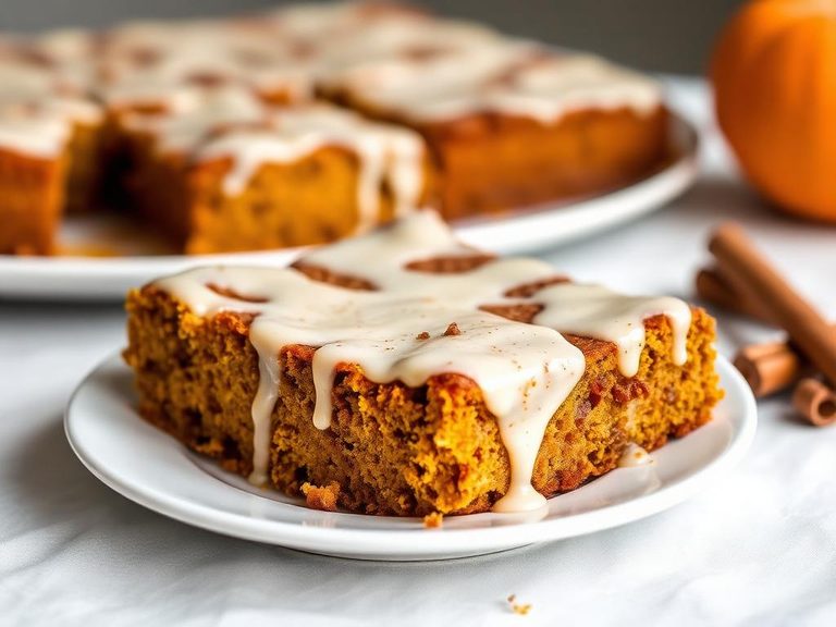 Pumpkin Sheet Cake with Cinnamon Glaze