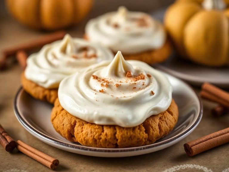 Pumpkin Spice Cookies with Cream Cheese Frosting