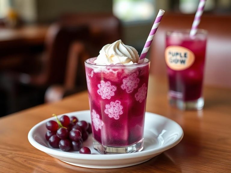 Purple Cow (grape soda & vanilla ice cream float)