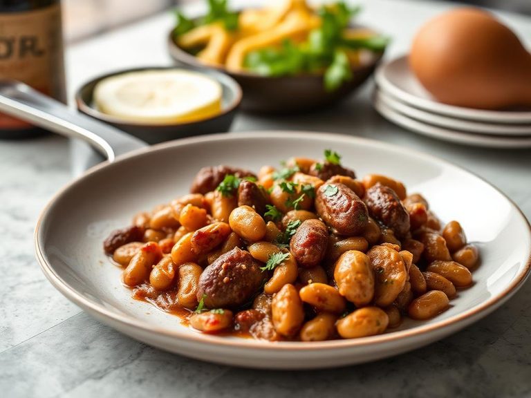 Quick Bean and Sausage Skillet