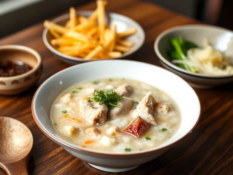 Quick Chicken Rice Porridge (Congee)