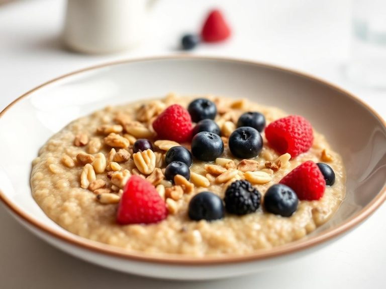 Quinoa Breakfast Porridge with Berries and Nuts
