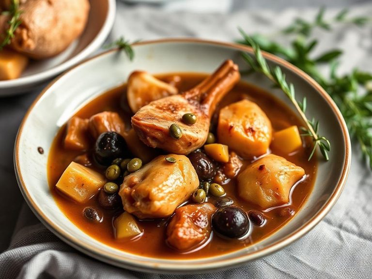 Rabbit Stew with Olives and Capers