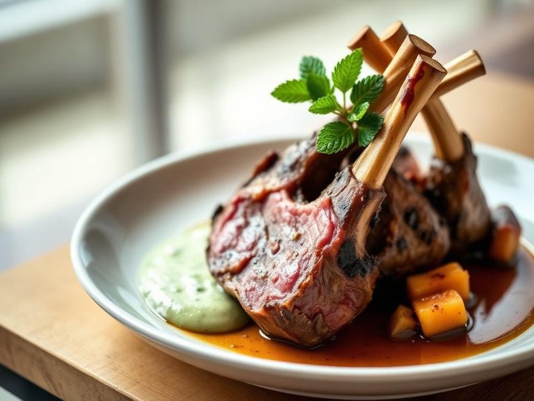 Rack of Lamb with Mint Sauce