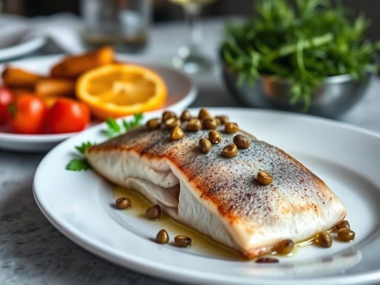 Rainbow trout with capers