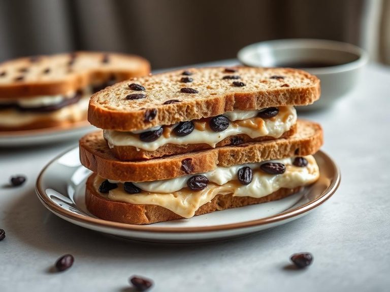 Raisin bread sandwiches