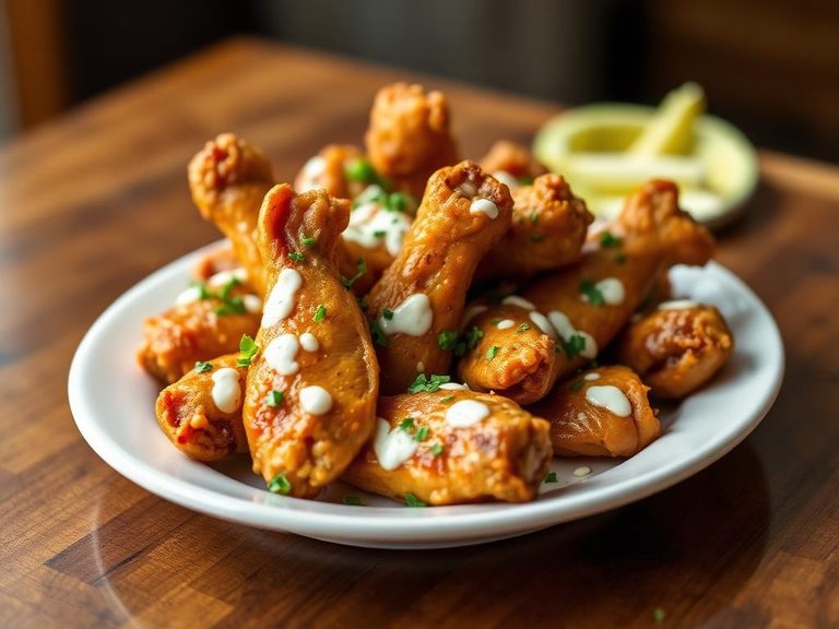 Ranch-flavored chicken wings