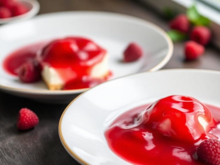 Raspberry coulis for cheesecake or ice cream