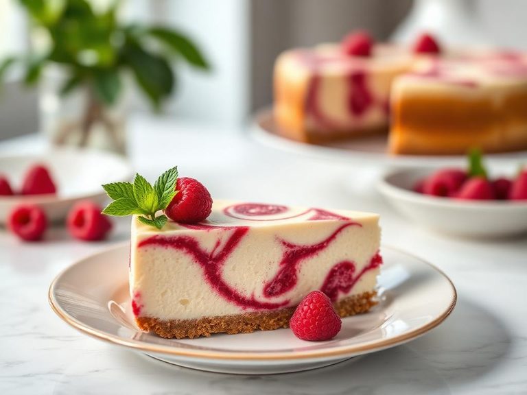 Raspberry Swirl Cheesecake