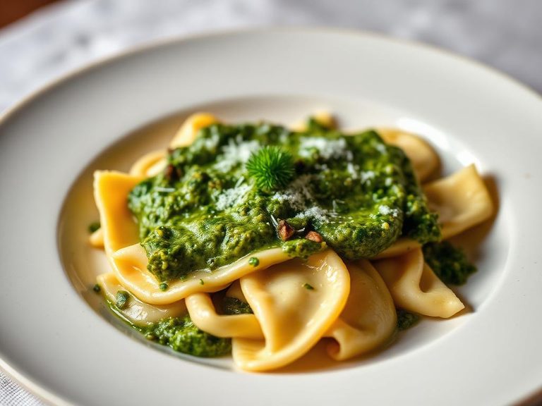 Ravioli al Pesto con Panna