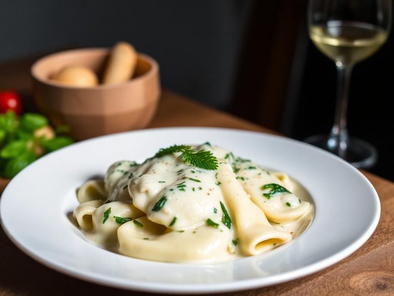 Ravioli con Panna e Spinaci