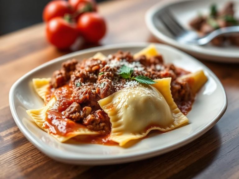 Ravioli in Meat Sauce