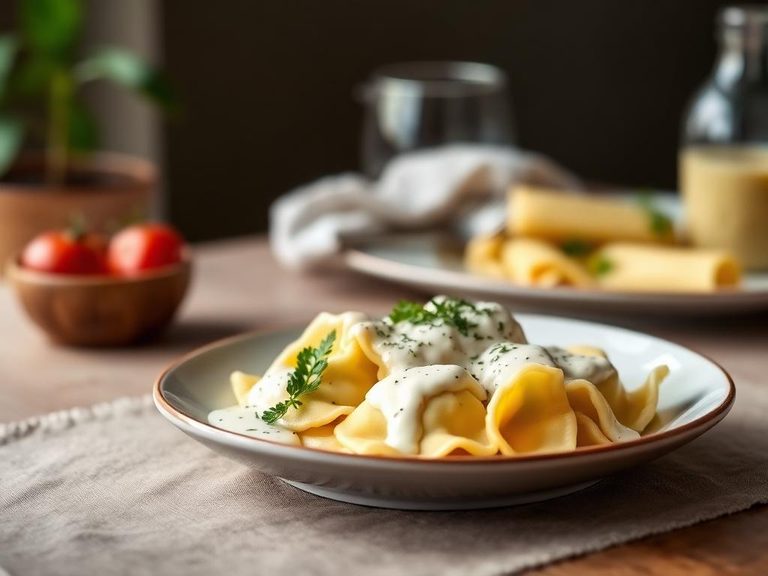 Ravioli with Alfredo Sauce