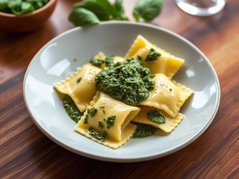 Ravioli with Pesto Sauce