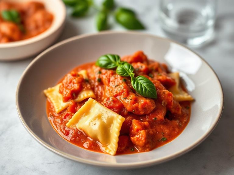 Ravioli with Tomato Basil Sauce