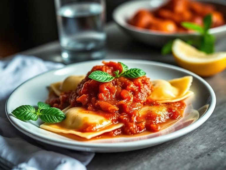 Ravioli with Tomato Sauce