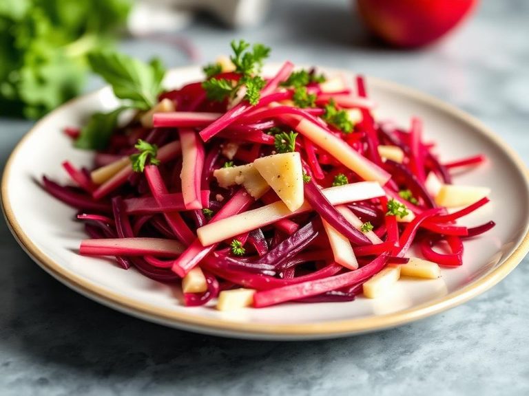 Raw beet and apple slaw