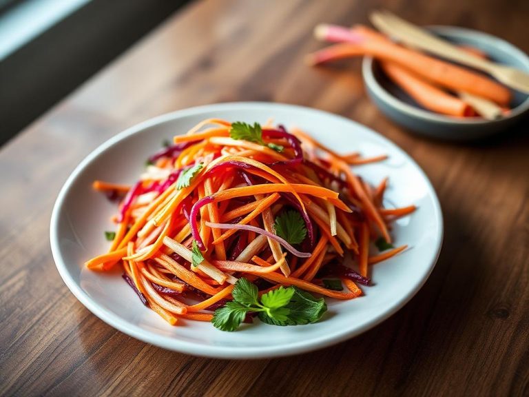 Raw beet and carrot slaw