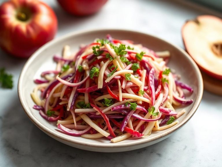 Raw celeriac and apple slaw
