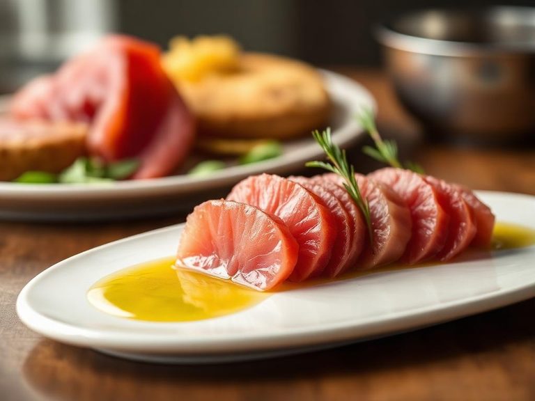 Raw sliced 'uqsruq' with seal oil