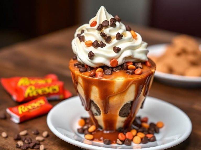 Reese's Pieces Ice Cream Sundae