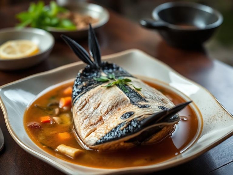 Rehydrated in fish head soup