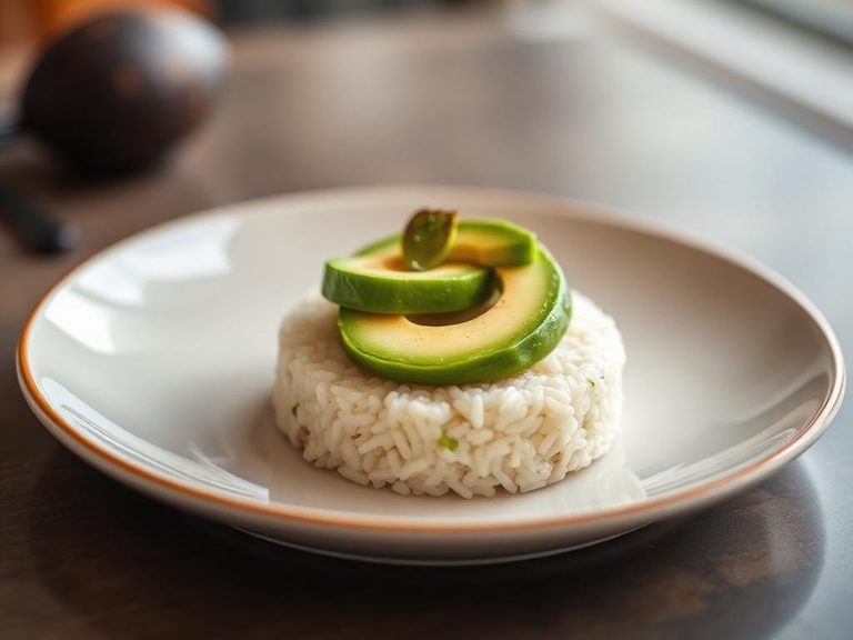 Rice cake with avocado