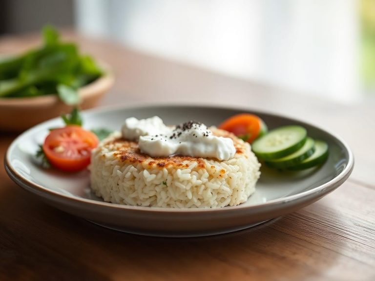Rice cake with cottage cheese and cucumber