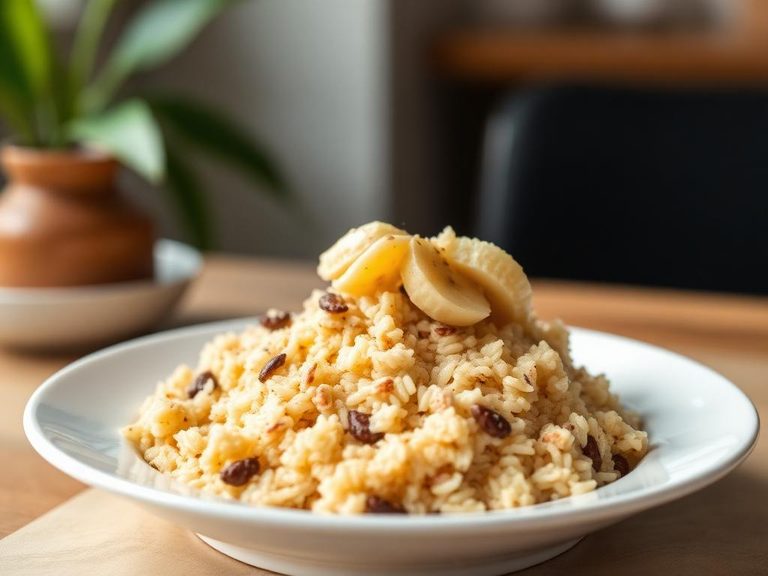 Rice cereal with mashed banana