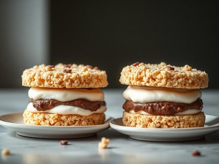 Rice Krispie Treat Ice Cream Sandwiches
