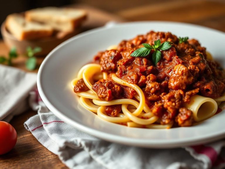Rigatoni with meat ragu