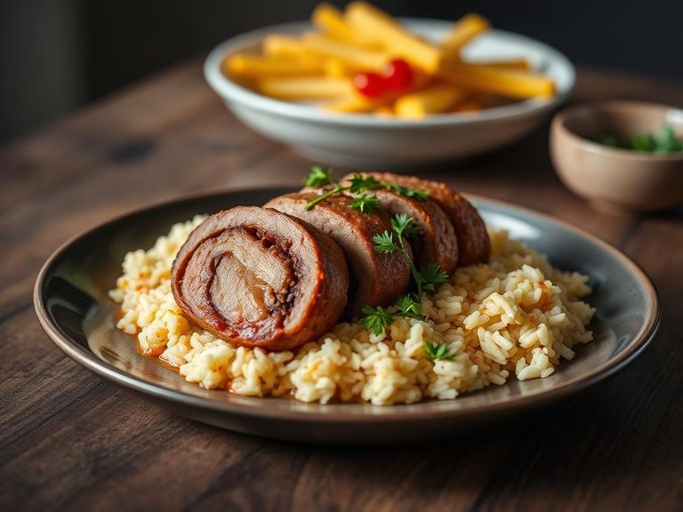 Rindsrouladen with Rice