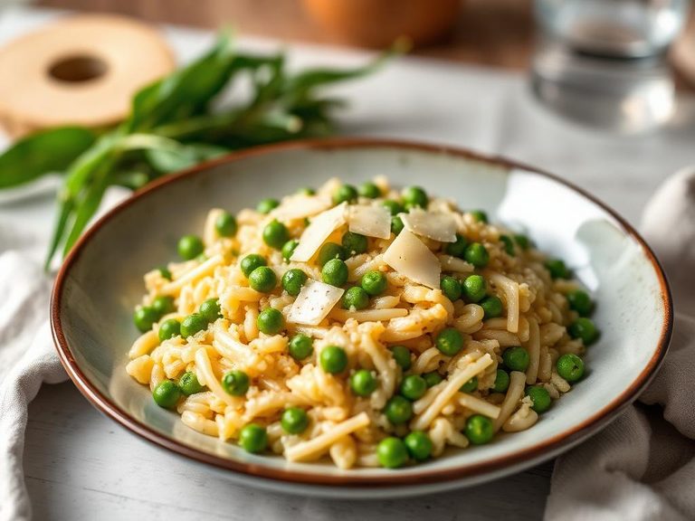 Risotto with peas and Parmesan