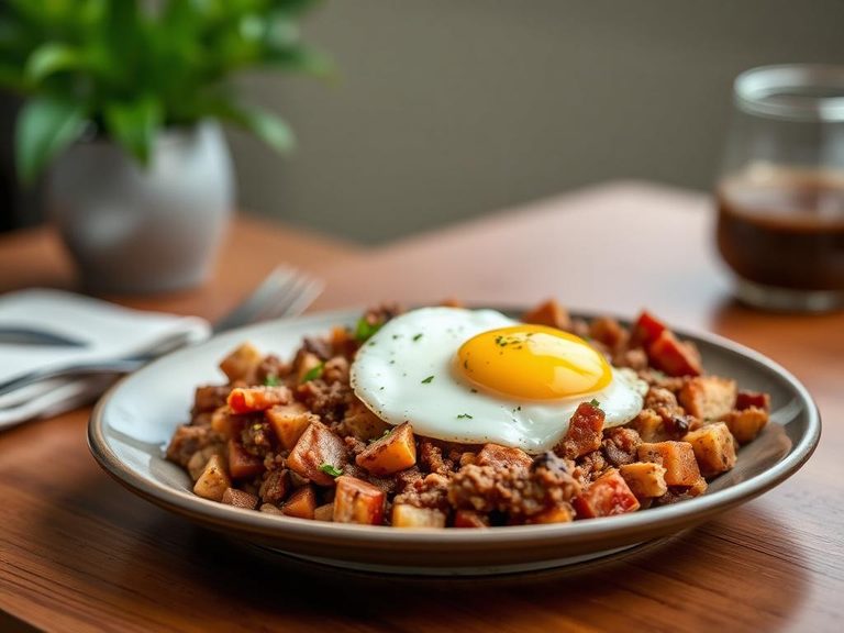 Roast Beef Hash with Eggs