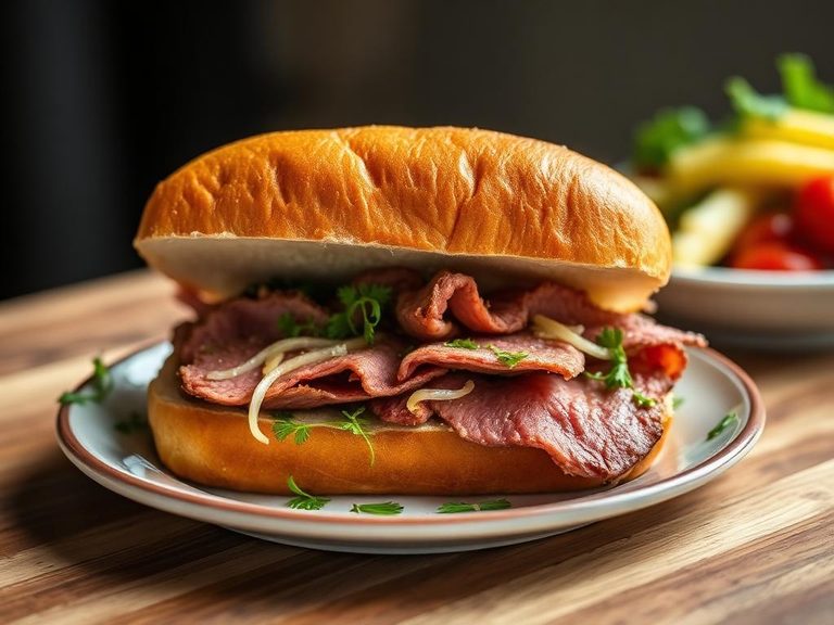 Roast beef sandwich with horseradish