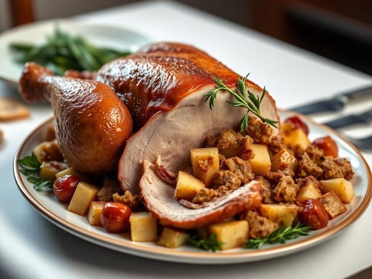 Roast Goose with Apple Stuffing