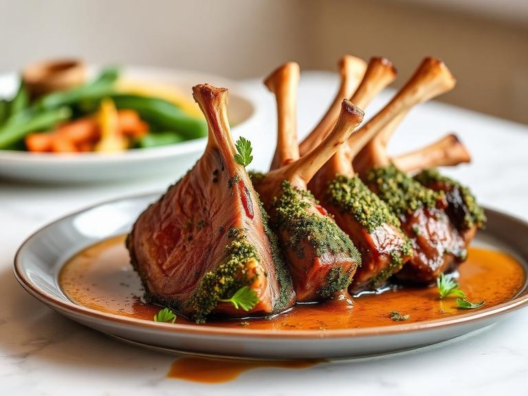 Roast Lamb Rack with Herb Crust