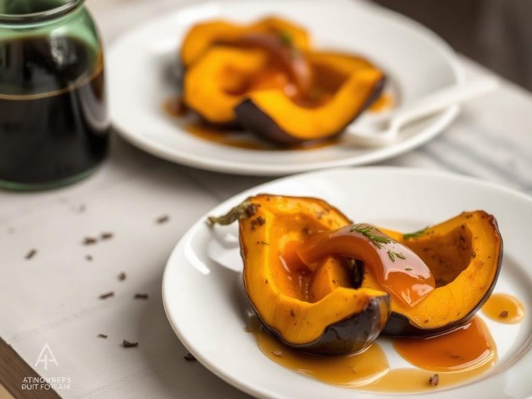 Roasted acorn squash with maple glaze