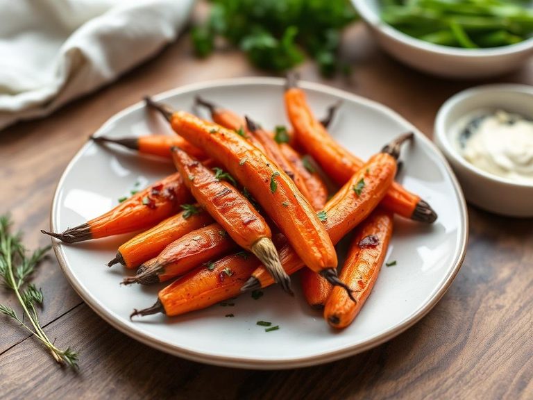 Roasted baby carrots with herbs