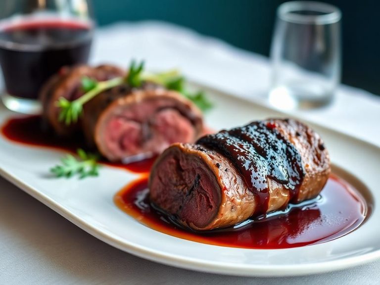 Roasted Beef Tenderloin with Red Wine Reduction