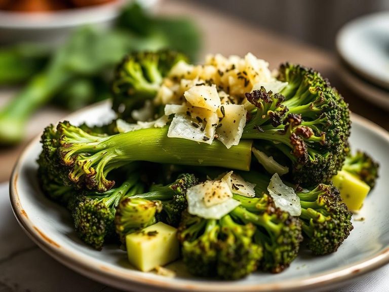 Roasted Broccoflower with Garlic and Parmesan
