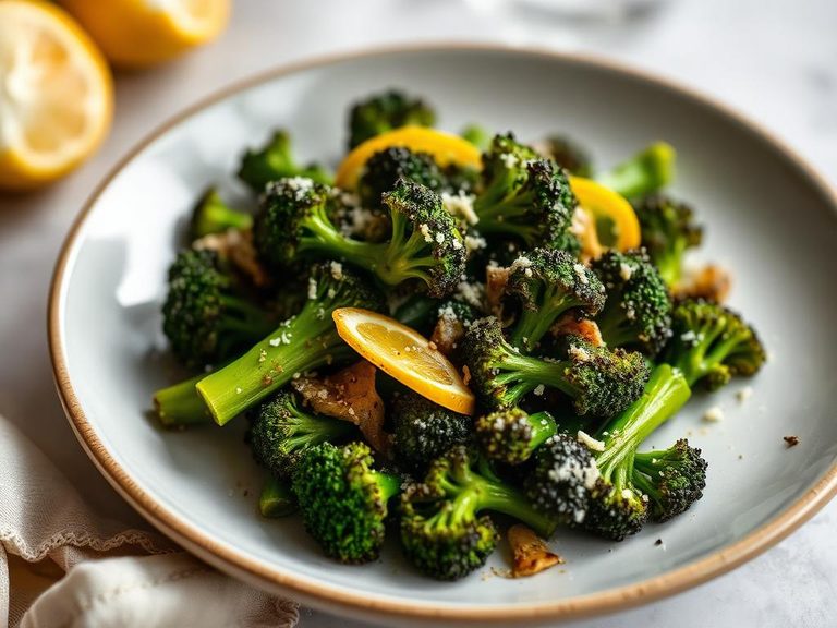 Roasted broccoli with lemon and parmesan