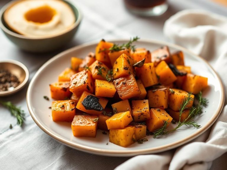 Roasted butternut squash with herbs