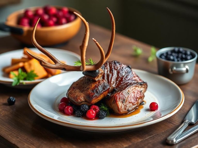 Roasted Caribou with Wild Berries